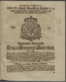Wochentlich-Stettinische Frag- und Anzeigungs-Nachrichten. 1745 No. 13