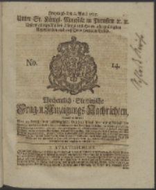 Wochentlich-Stettinische Frag- und Anzeigungs-Nachrichten. 1745 No. 14
