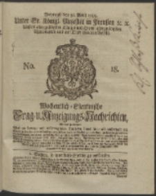 Wochentlich-Stettinische Frag- und Anzeigungs-Nachrichten. 1745 No. 18