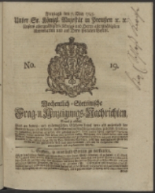 Wochentlich-Stettinische Frag- und Anzeigungs-Nachrichten. 1745 No. 19