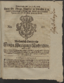 Wochentlich-Stettinische Frag- und Anzeigungs-Nachrichten. 1759 No. 27 + Anhang