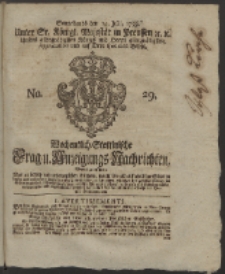 Wochentlich-Stettinische Frag- und Anzeigungs-Nachrichten. 1759 No. 29 + Anhang