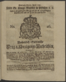 Wochentlich-Stettinische Frag- und Anzeigungs-Nachrichten. 1745 No. 26