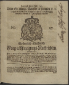 Wochentlich-Stettinische Frag- und Anzeigungs-Nachrichten. 1745 No. 27