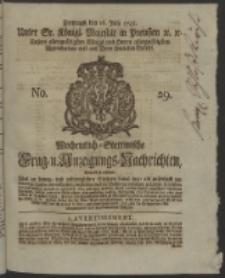 Wochentlich-Stettinische Frag- und Anzeigungs-Nachrichten. 1745 No. 29