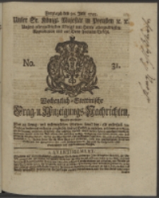 Wochentlich-Stettinische Frag- und Anzeigungs-Nachrichten. 1745 No. 31