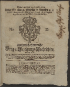 Wochentlich-Stettinische Frag- und Anzeigungs-Nachrichten. 1759 No. 33 + Anhang