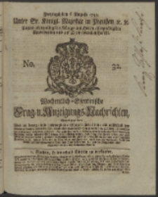 Wochentlich-Stettinische Frag- und Anzeigungs-Nachrichten. 1745 No. 32