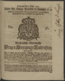 Wochentlich-Stettinische Frag- und Anzeigungs-Nachrichten. 1745 No. 36