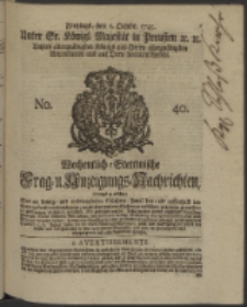 Wochentlich-Stettinische Frag- und Anzeigungs-Nachrichten. 1745 No. 40