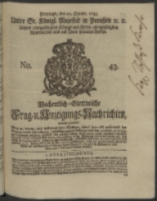 Wochentlich-Stettinische Frag- und Anzeigungs-Nachrichten. 1745 No. 43