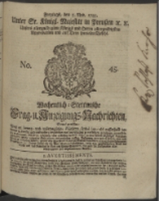 Wochentlich-Stettinische Frag- und Anzeigungs-Nachrichten. 1745 No. 45