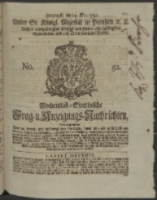Wochentlich-Stettinische Frag- und Anzeigungs-Nachrichten. 1745 No. 52