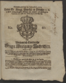 Wochentlich-Stettinische Frag- und Anzeigungs-Nachrichten. 1759 No. 40 + Anhang