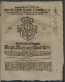 Wochentlich-Stettinische Frag- und Anzeigungs-Nachrichten. 1762 No. 20 + Anhang