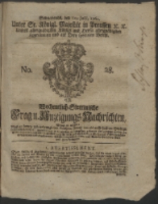 Wochentlich-Stettinische Frag- und Anzeigungs-Nachrichten. 1762 No. 28 + Anhang