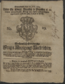 Wochentlich-Stettinische Frag- und Anzeigungs-Nachrichten. 1762 No. 29 + Anhang