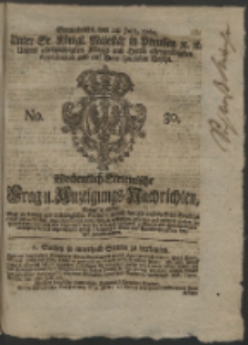 Wochentlich-Stettinische Frag- und Anzeigungs-Nachrichten. 1762 No. 30 + Anhang