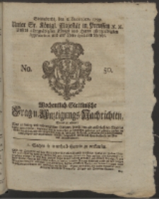 Wochentlich-Stettinische Frag- und Anzeigungs-Nachrichten. 1759 No. 50 + Anhang
