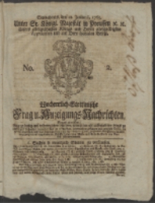 Wochentlich-Stettinische Frag- und Anzeigungs-Nachrichten. 1765 No. 2 + Anhang