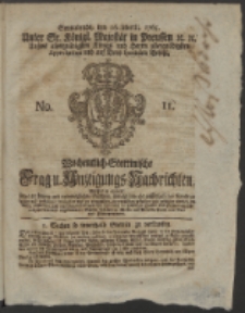 Wochentlich-Stettinische Frag- und Anzeigungs-Nachrichten. 1765 No. 11 + Anhang