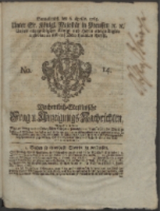 Wochentlich-Stettinische Frag- und Anzeigungs-Nachrichten. 1765 No. 14 + Anhang