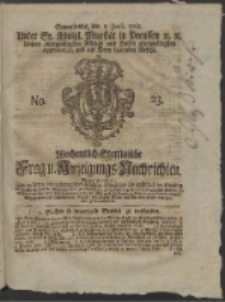 Wochentlich-Stettinische Frag- und Anzeigungs-Nachrichten. 1765 No. 23 + Anhang