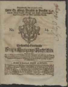 Wochentlich-Stettinische Frag- und Anzeigungs-Nachrichten. 1765 No. 24 + Anhang