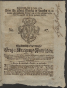 Wochentlich-Stettinische Frag- und Anzeigungs-Nachrichten. 1765 No. 27 + Anhang
