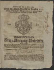 Wochentlich-Stettinische Frag- und Anzeigungs-Nachrichten. 1765 No. 30 + Anhang