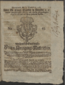 Wochentlich-Stettinische Frag- und Anzeigungs-Nachrichten. 1765 No. 45 + Anhang