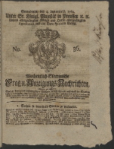Wochentlich-Stettinische Frag- und Anzeigungs-Nachrichten. 1762 No. 36 + Anhang