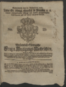 Wochentlich-Stettinische Frag- und Anzeigungs-Nachrichten. 1762 No. 39 + Anhang