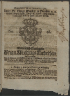 Wochentlich-Stettinische Frag- und Anzeigungs-Nachrichten. 1762 No. 48 + Anhang
