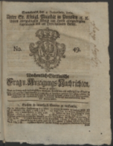Wochentlich-Stettinische Frag- und Anzeigungs-Nachrichten. 1762 No. 49 + Anhang