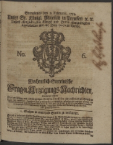 Wochentlich-Stettinische Frag- und Anzeigungs-Nachrichten. 1754 No. 6 + Anhang