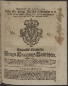 Wochentlich-Stettinische Frag- und Anzeigungs-Nachrichten. 1754 No. 19 + Anhang