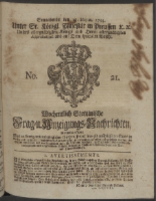 Wochentlich-Stettinische Frag- und Anzeigungs-Nachrichten. 1754 No. 21 + Anhang