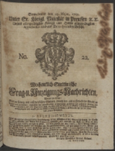 Wochentlich-Stettinische Frag- und Anzeigungs-Nachrichten. 1754 No. 22 + Anhang