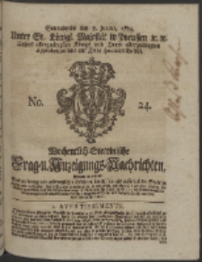 Wochentlich-Stettinische Frag- und Anzeigungs-Nachrichten. 1754 No. 24 + Anhang