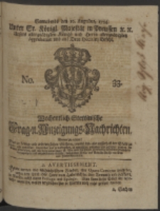 Wochentlich-Stettinische Frag- und Anzeigungs-Nachrichten. 1754 No. 33 + Anhang