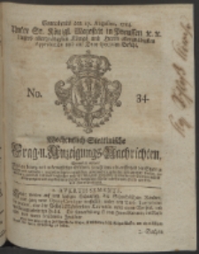 Wochentlich-Stettinische Frag- und Anzeigungs-Nachrichten. 1754 No. 34 + Anhang