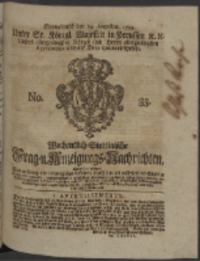 Wochentlich-Stettinische Frag- und Anzeigungs-Nachrichten. 1754 No. 35 + Anhang