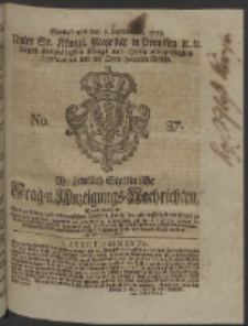 Wochentlich-Stettinische Frag- und Anzeigungs-Nachrichten. 1754 No. 37 + Anhang