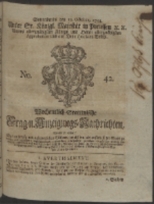 Wochentlich-Stettinische Frag- und Anzeigungs-Nachrichten. 1754 No. 42 + Anhang