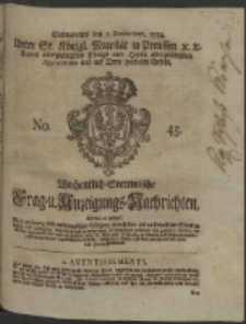 Wochentlich-Stettinische Frag- und Anzeigungs-Nachrichten. 1754 No. 45 + Anhang