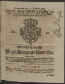 Wochentlich-Stettinische Frag- und Anzeigungs-Nachrichten. 1754 No. 52 + Anhang
