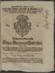 Wochentlich-Stettinische Frag- und Anzeigungs-Nachrichten. 1757 No. 2 + Anhang