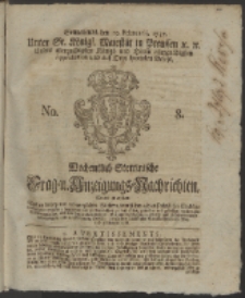 Wochentlich-Stettinische Frag- und Anzeigungs-Nachrichten. 1757 No. 8 + Anhang