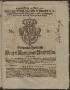 Wochentlich-Stettinische Frag- und Anzeigungs-Nachrichten. 1757 No. 11 + Anhang